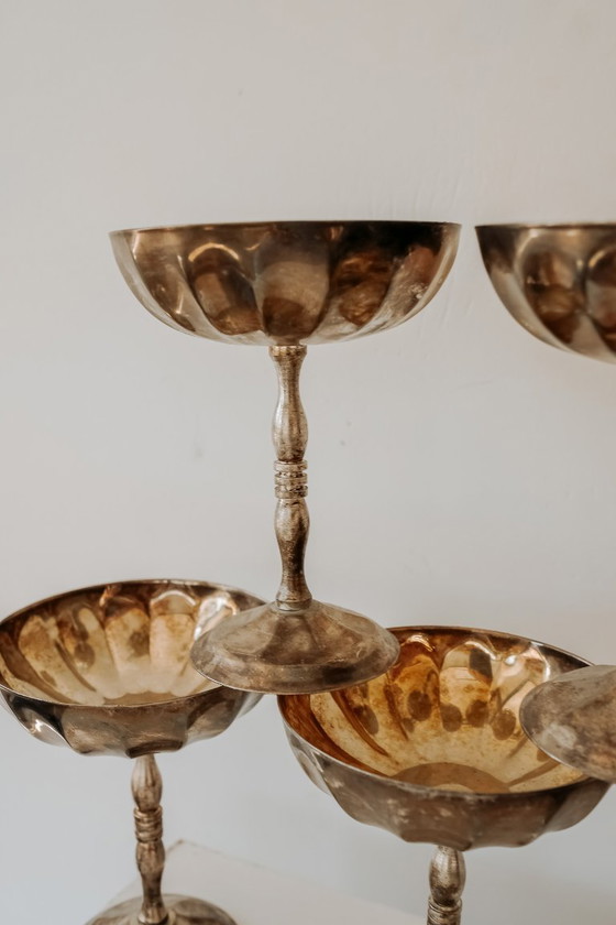 Coupes à champagne argentées à intérieur doré — lot de 5 – Accessoires de table, Gold, Metal (photo 5 of 9)