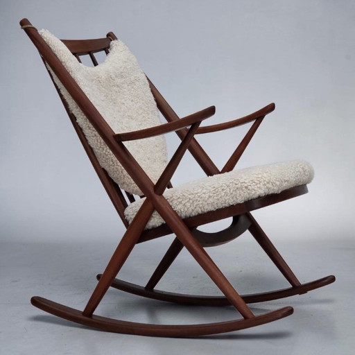 1960s, Danish Rocking Chair By Frank Reenskaug, Model 182, Sheepskin. – schommelstoelen, Wood