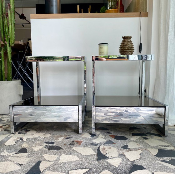 Pair of Vintage Bedside Tables – Chrome, Other (photo 8 of 12)