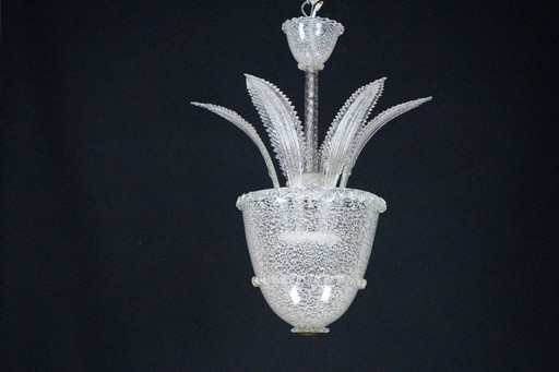 Lampadario vintage in vetro di Murano italiano degli anni '30