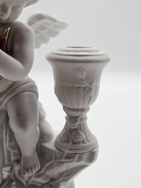 🕯️ Franklin Mint Biskuitporzellan-Kerzenständer „Amorini Di Pompei“ 1987 (Gianni Benvenuti) (photo 7 of 11)