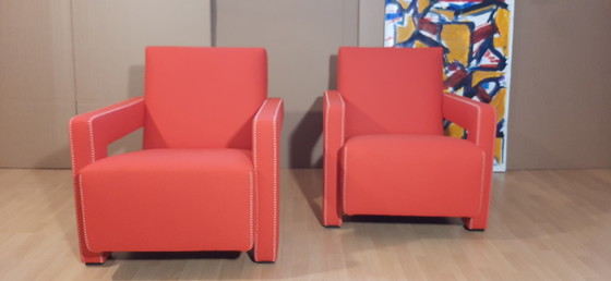 Image 1 of Cassina 2 Poltrona 637 Utrecht Nuova Mai Usata Lampo Rosso Lana 13L