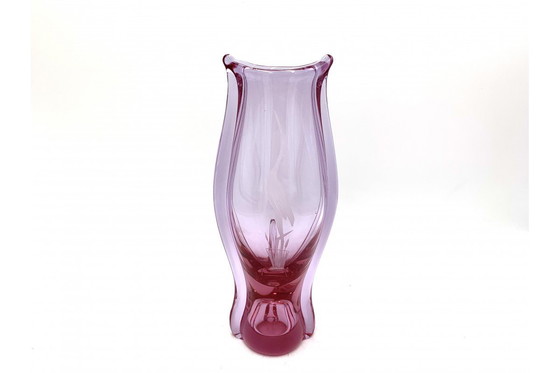 Image 1 of Roze vaas, M. Klinger Zelezny Brod, Tsjecho-Slowakije, jaren 1960