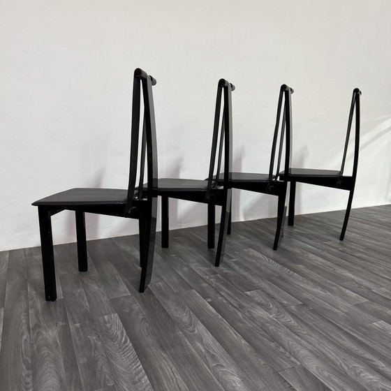 Image 1 of Set 4 Sedie Da Pranzo Postmoderne Design Anni ‘80 Modernariato