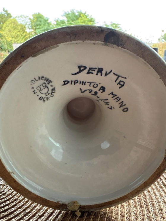Italienische handbemalte Vase aus Deruta – Vasen, Ceramic (photo 3 of 6)