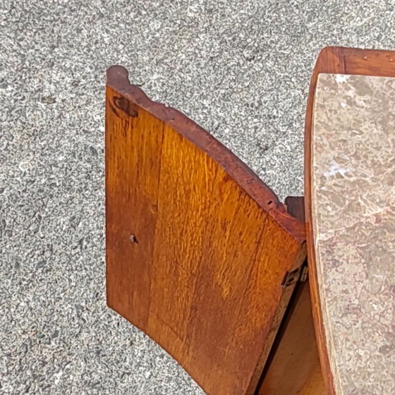 Antieke Franse Art Deco nachtkastje - Marmeren en houten nachtkastje - jaren 20 – Wood (photo 12 of 15)