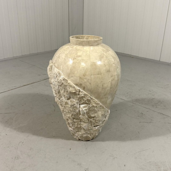 Image 1 of Travertijn Mactan Stenen Zuilen & Vaas 1980's