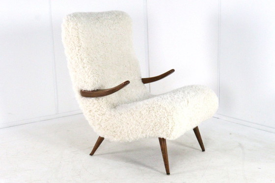 Image 1 of Fauteuil vintage 'Cuddle' recouvert de tissu