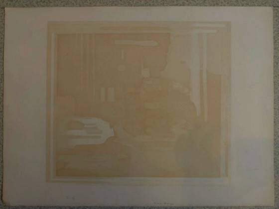 Image 1 of Abstract art lithograph by Roland Bierge (1922-1991)