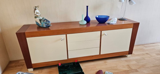 Buffet en bois de cerisier avec façades laquées ivoire – Buffet bas, Wood (photo 3 of 5)