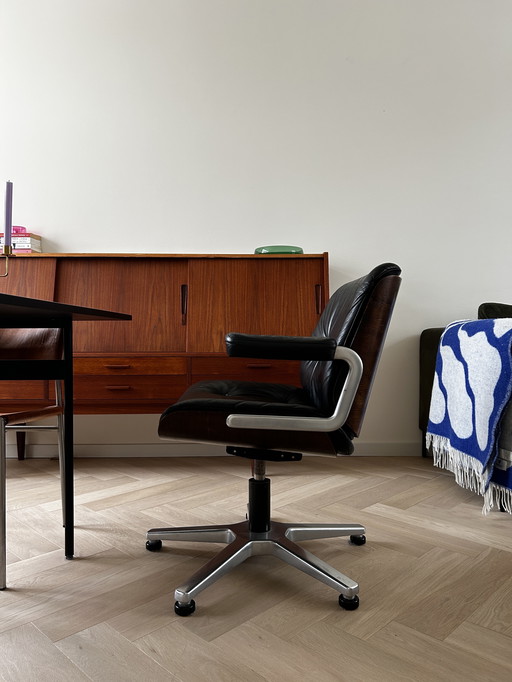 Vintage chair Martin Stoll for Giroflex black leather