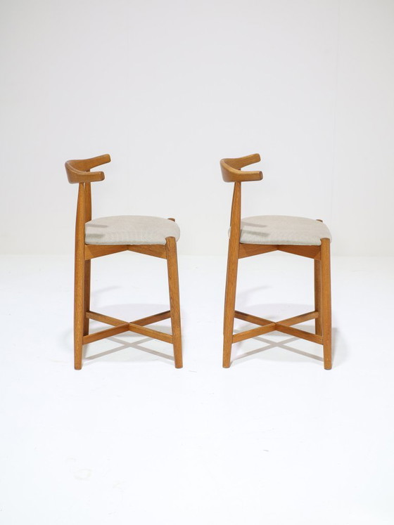 Image 1 of 2 sgabelli da bar vintage danesi Findahl in rovere