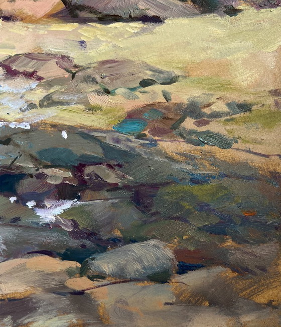 Image 1 of Original Oil Painting Summer Coastal Landscape Freedom over the sea