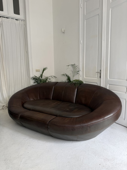 Bruine Design Sofa - Cognac – banken, Leather
