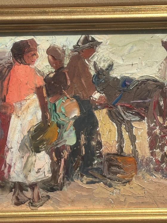Oil Painting on Board of Figures by Danilo Barghigiani 1960s – Paintings & Drawings (photo 7 of 8)