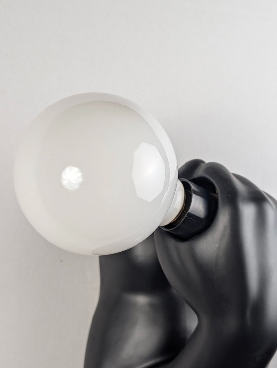 Image 1 of Applique murale en céramique noire J.C. Peiré, bras sculptural, années 1980