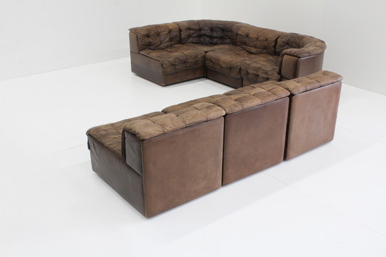 Image 1 of Vintage De Sede Ds 11 Modulaire Sofa Bruin Leder