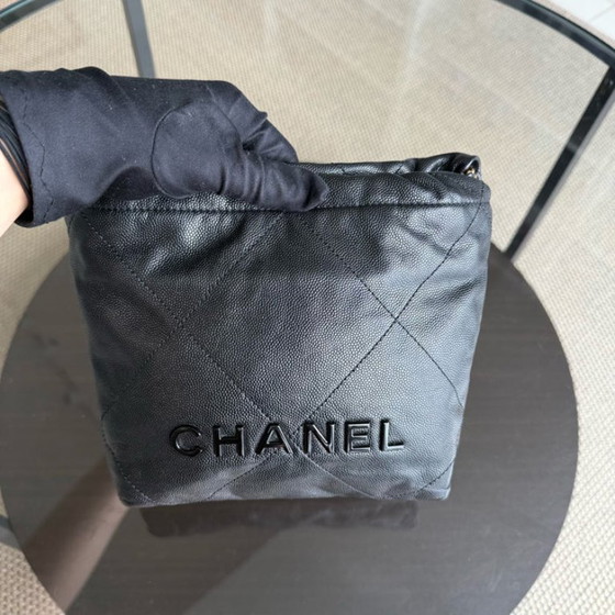 Image 1 of Chanel C22 Mini 22 Bag - Caviar Quilted Calfskin Crossbody Bag Gold Hardware Microchip