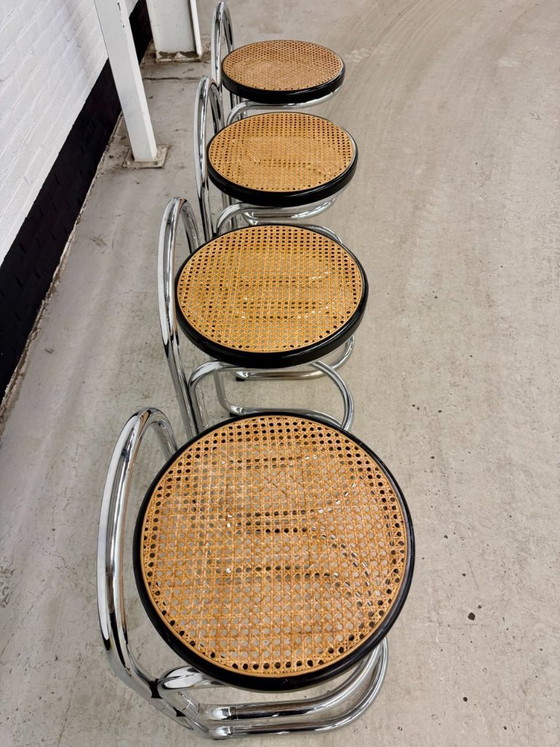 4 Vintage Italy Chrome Barstools – Barkrukken, Metal (photo 4 of 21)