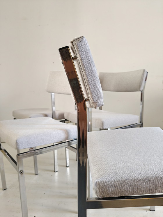 Image 1 of Vintage buisframen eetkamerstoelen opnieuw gestoffeerd