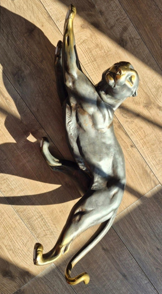Art Deco panter sculptuur – Decoratieve objecten, Metaal (photo 11 of 24)