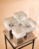 Mid-Century Brutalist Flush Mount by Gaetano Sciolari – Ice Glass – 1970s