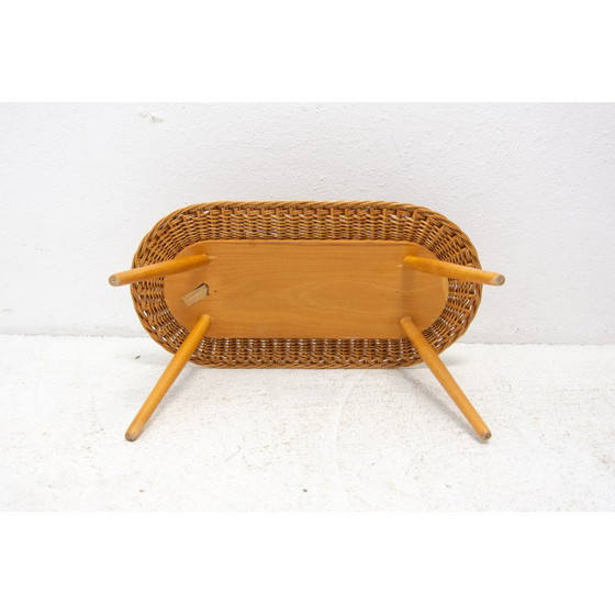 Image 1 of Mid century rattan stool by Jan Kalous for Úluv, Czechoslovakia 1960s