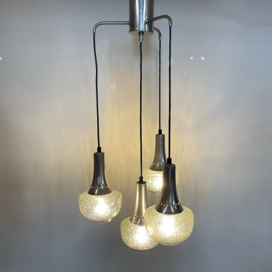 Image 1 of Suspension vintage unique RAAK Amsterdam – verre à bulles d'air, années 1960