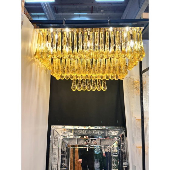 Image 1 of Impressionante lampada da soffitto a filo in vetro di Murano "Drops" in stile moderno di metà secolo