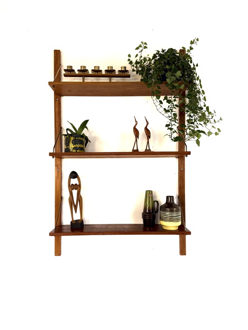 Sistema de pared de teca danés vintage de los años 60