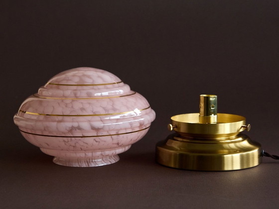 Image 1 of table lamp rose Clichy glass