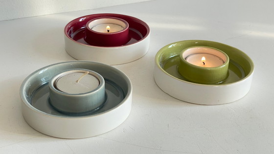 Image 1 of CANDLESTICKS Tealight Holder Crackled Ceramic