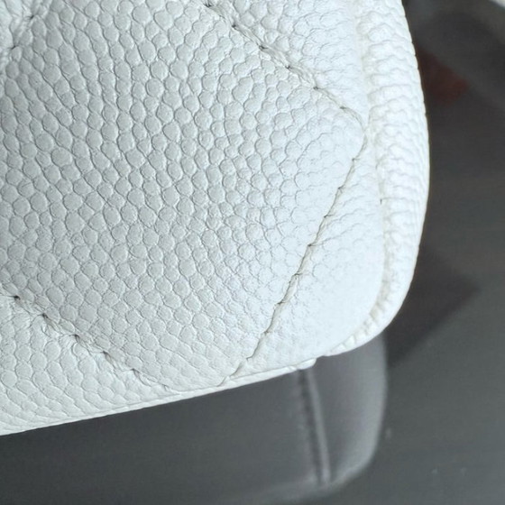 Image 1 of Chanel Seasonal Flap Mini - 20CM Caviar My Everything Bag Quilted Grained Calfskin White Calfskin Black Hardware Series 3