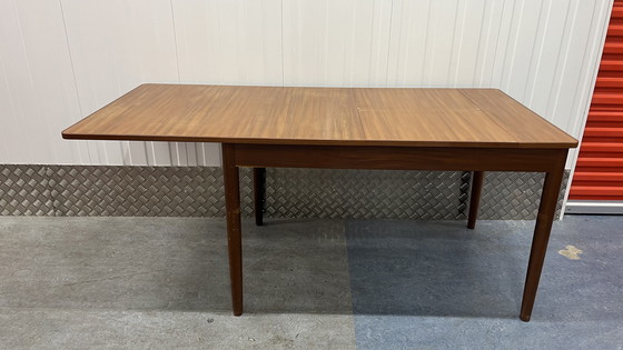 Image 1 of Vintage Mid - Century Extendable Dining Table Teak Wood