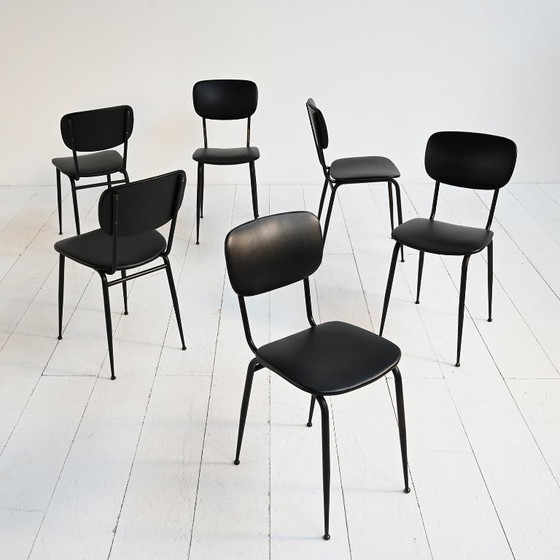 Image 1 of Set of 6 Olivetti Italian vintage chairs 1960s