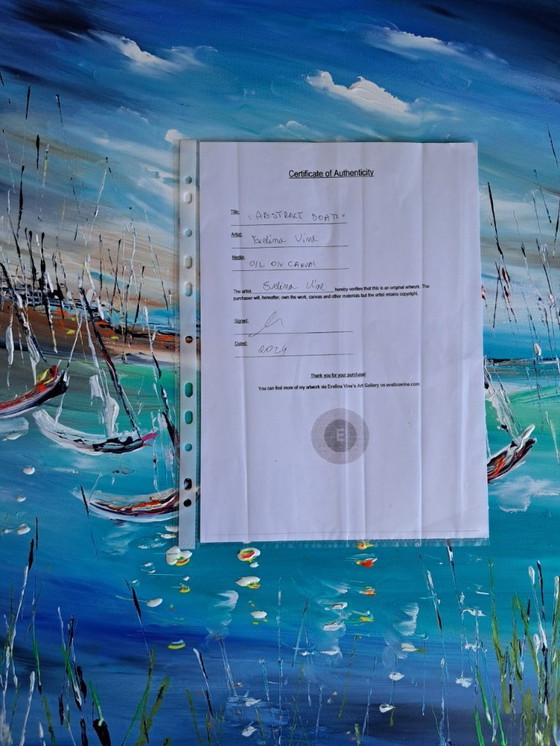 Image 1 of Evelina VINE - Abstracte boten - Kunstenaarsschilderij