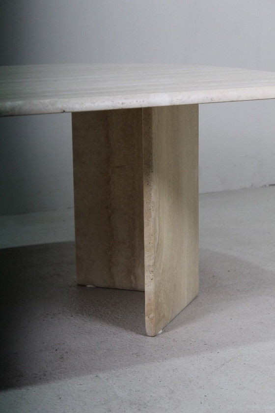 Image 1 of table basse vintage en travertin naturel