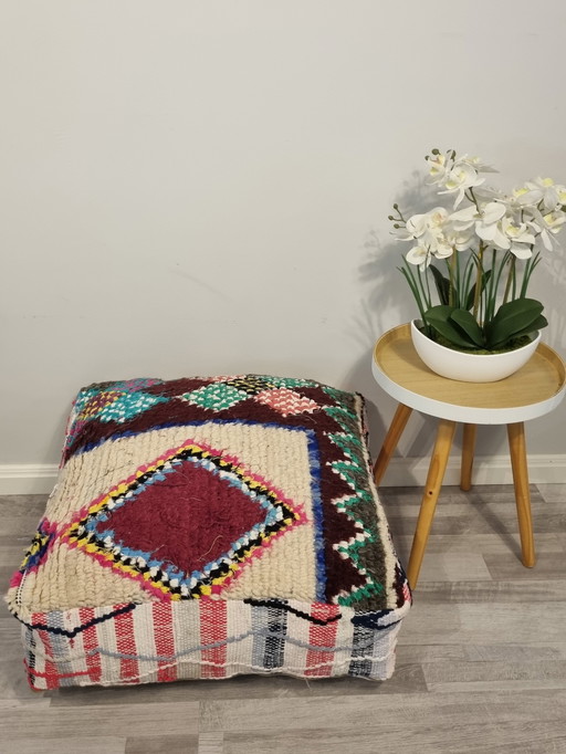 Vintage-Pouf, marokkanisches Sitzkissen
