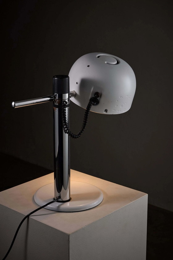White & Chrome Table Lamp by Enrique Franch for Metalarte, 1970s, Black (photo 6 of 6)