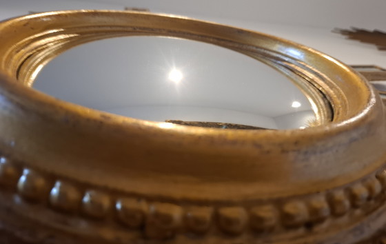 Image 1 of Miroir soleil en bois de 85cm XXL de 1962 estampé convexe 