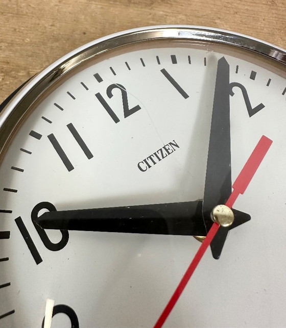 Image 1 of Vintage zwarte Citizen maritieme wandklok, jaren 70