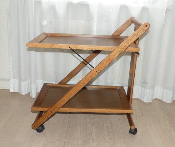 Serveerwagen/theetafel Foppapedretti walnoot opvouwbaar Italië UK2aeb – Wood, Vintage (photo 6 of 12)