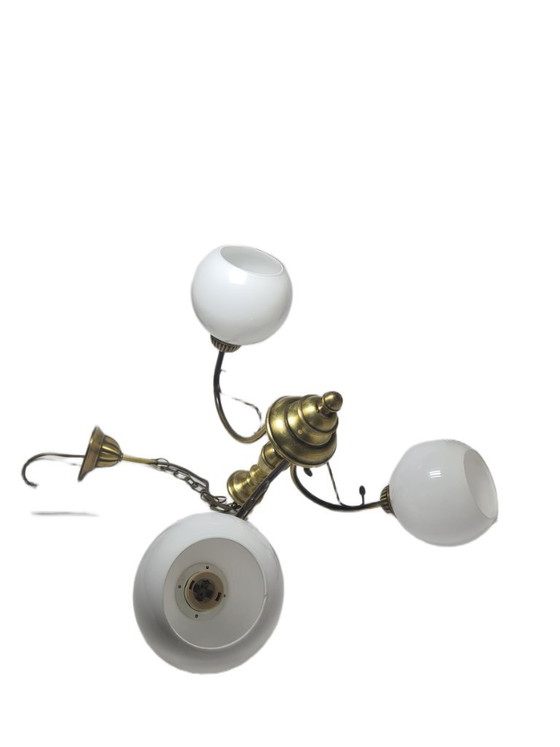 Lampadario Art Nouveau, Polonia, anni '70 – Glass, Metal (photo 10 of 14)