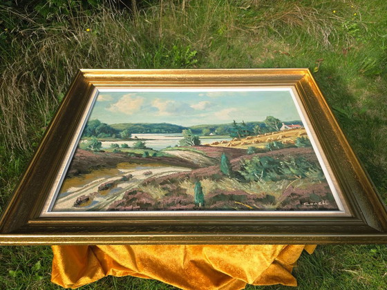 Dipinto a olio vintage di Corell – Paesaggio di metà secolo – Dipinti e disegni, Tela (photo 3 of 11)