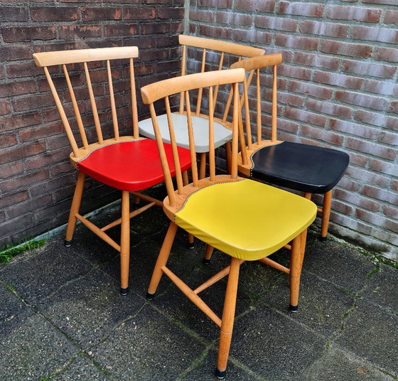 Image 1 of Vintage Dining Chairs 60s Bars Chairs 4 Colors Top