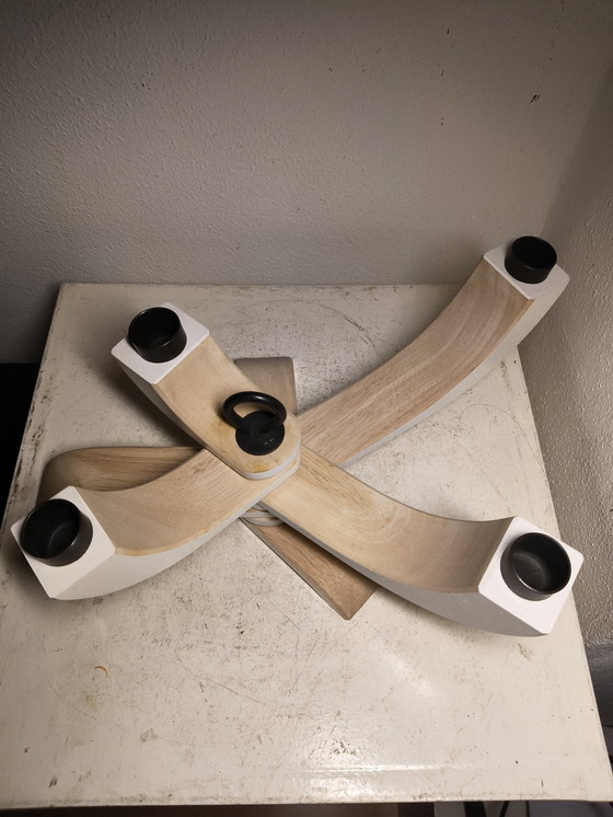 Image 1 of 2919 Design House Stockholm, chandelier pliant en bois d'hévéa laqué par Jonas Grundell