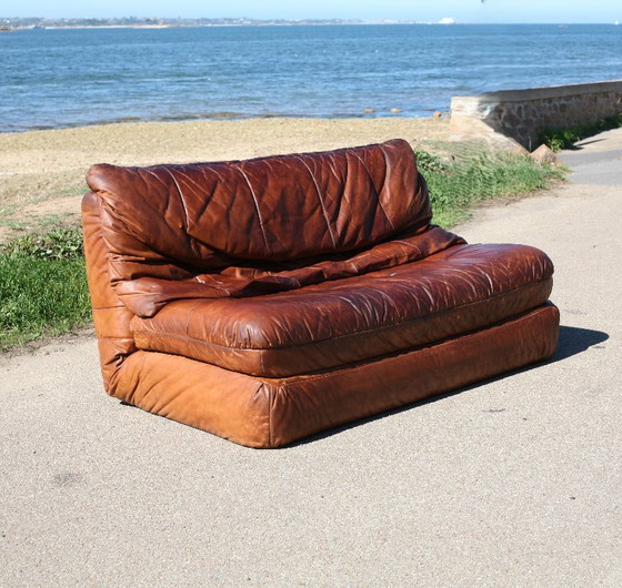 Canapé cuir vintage années 70 convertible – Canapés 2 places, Leather (photo 7 of 24)