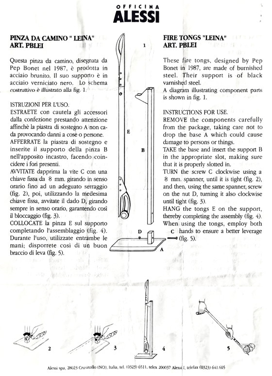 Image 1 of Alessi Hair tongs 'Leina' Designed By Architect Pep Bonet