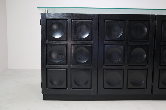 Image 1 of Schwarzes brutalistisches Sideboard von Frans Defour, Belgien 1970er