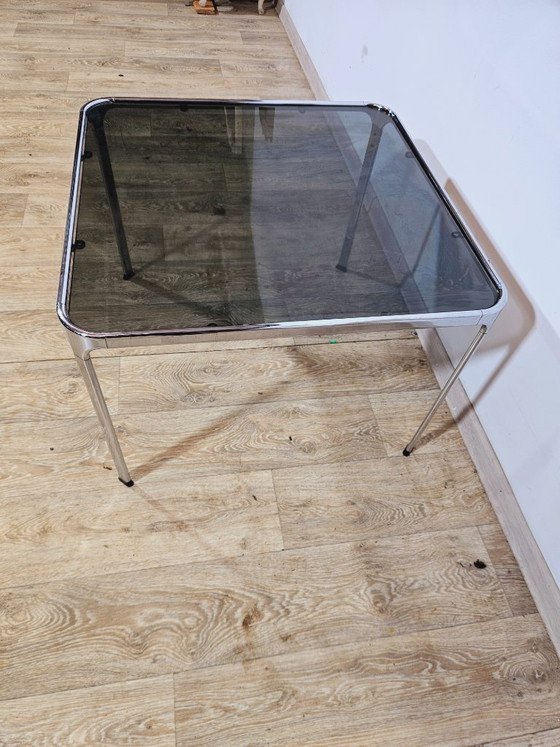 Image 1 of Mid-Century Modern Coffee Table – Chrome and Smoked Glass, Italy, 1970s.